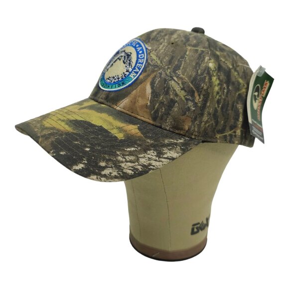 Mossy Oak Catch A Dream Patch Camo Tuck Strap Cap Trucker Hunter Fishing Hat NEW - Picture 2 of 13